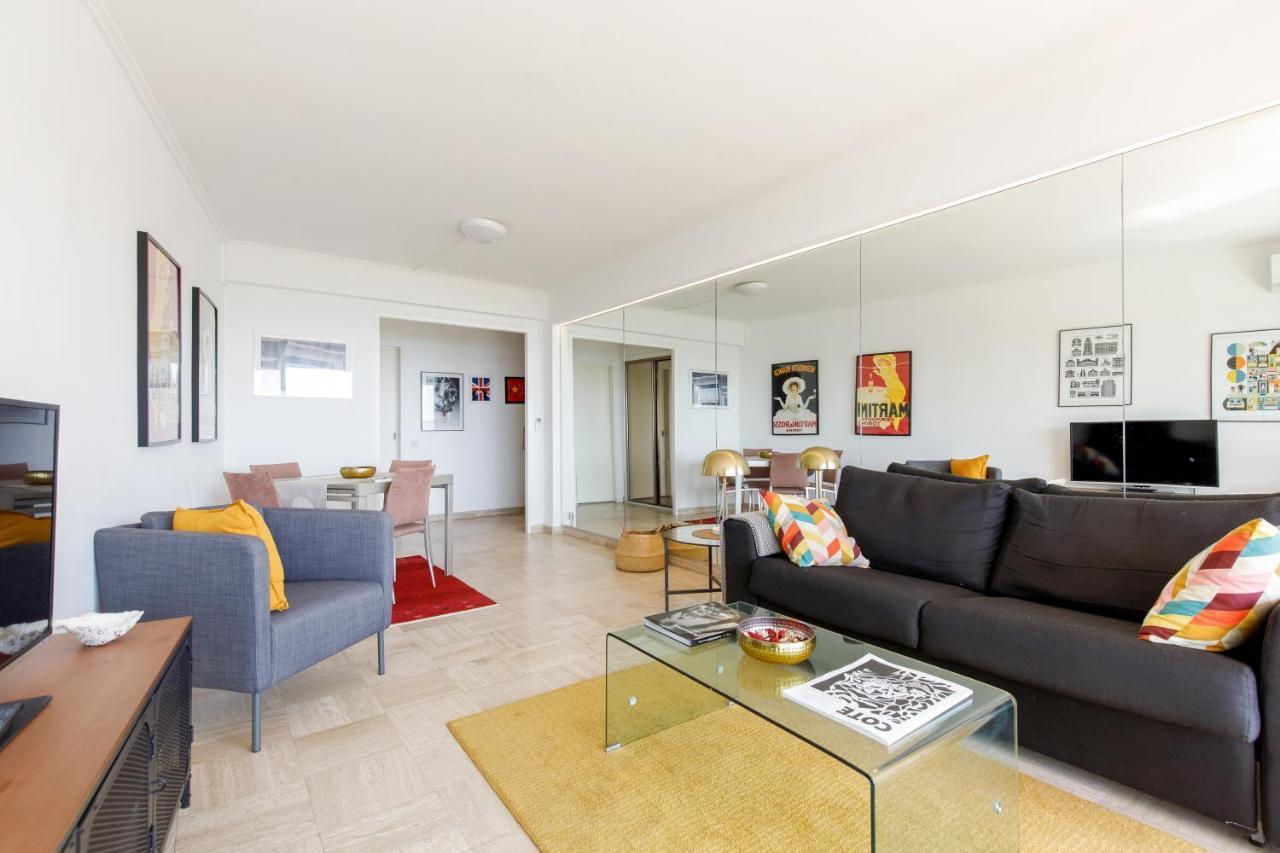 Vue Mer Exceptionnelle Sur Plage Du Midi En 1Re Ligne- 2 Chambres 칸느 외부 사진