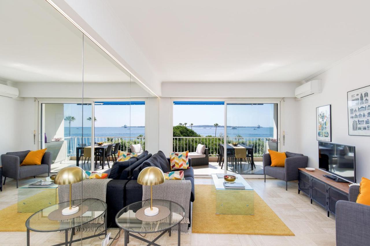 Vue Mer Exceptionnelle Sur Plage Du Midi En 1Re Ligne- 2 Chambres 칸느 외부 사진